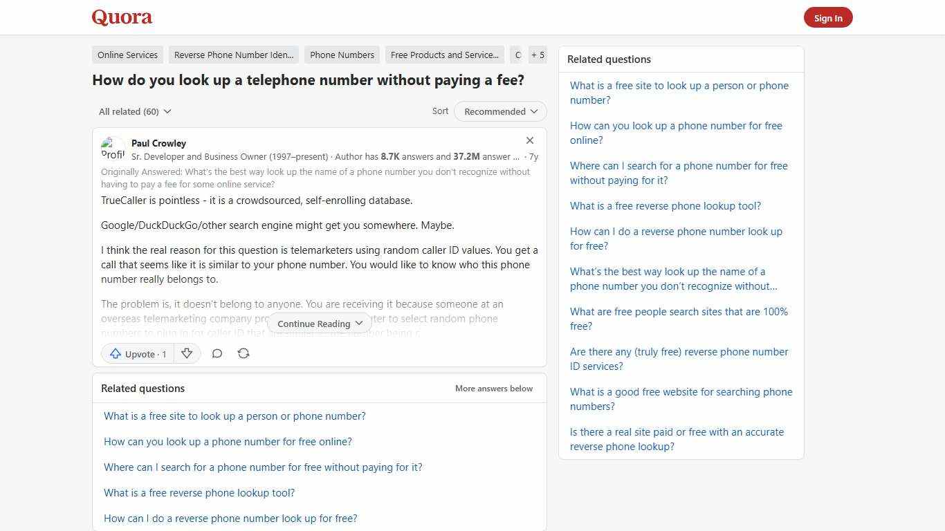 How to look up a telephone number without paying a fee - Quora