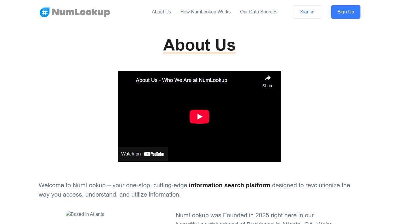 About us NumLookup